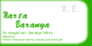 marta baranya business card