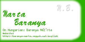 marta baranya business card